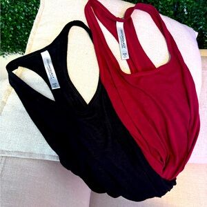 (2) Lorna Jane Slouchy Gym Tanks